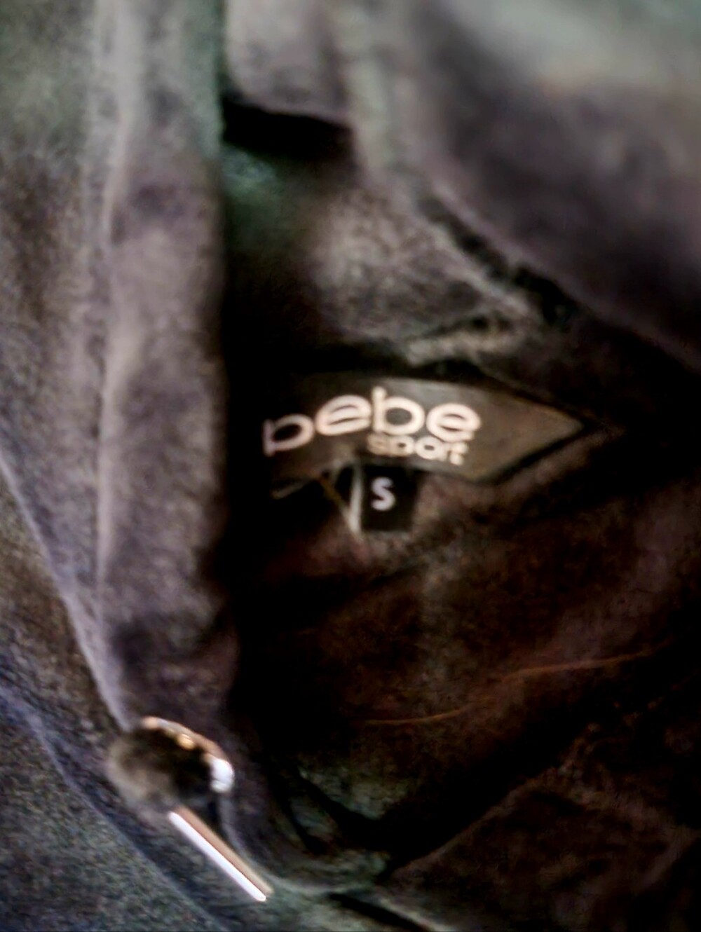 bebe Black Velour Logo Hoodie for Women Oversized Sm. - Picture 4 of 4